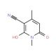 6-hydroxy-1,4-dimethyl-2-oxo-1,2-dihydropyridine-3-carbonitrile (CAS 27074-03-9) - chemical structure image