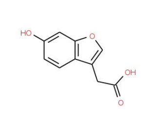 (6-hydroxy-1-benzofuran-3-yl)acetic acid (CAS 69716-04-7) - chemical structure image