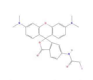 6-Iodoacetamidotetramethyl Rhodamine (Technical grade) (CAS 159435-00-4) - chemical structure image