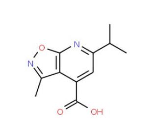 6-isopropyl-3-methylisoxazolo[5,4-b]pyridine-4-carboxylic acid - chemical structure image