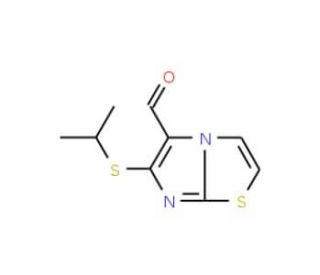 6-(Isopropylthio)imidazo[2,1-b]thiazole-5-carboxaldehyde (CAS 338976-44-6) - chemical structure image