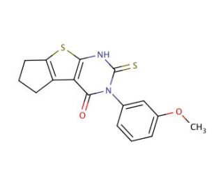 6-Mercapto-5-(3-methoxy-phenyl)-1,2,3,5-tetrahydro-8-thia-5,7-diaza-cyclopenta[a]inden-4-one - chemical structure image