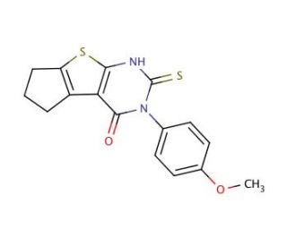 6-Mercapto-5-(4-methoxy-phenyl)-1,2,3,5-tetrahydro-8-thia-5,7-diaza-cyclopenta[a]inden-4-one - chemical structure image
