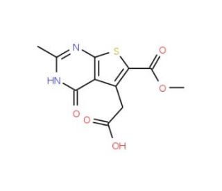 [6-(methoxycarbonyl)-2-methyl-4-oxo-3,4-dihydrothieno[2,3-d]pyrimidin-5-yl]acetic acid - chemical structure image