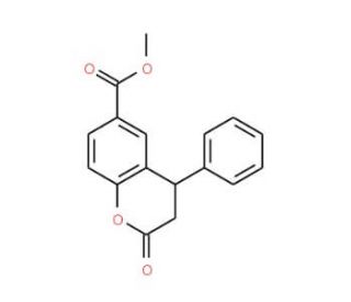 6-Methoxycarbonyl-4-phenyl-3,4-dihydrocoumarin (CAS 380636-42-0) - chemical structure image