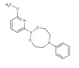 6-Methoxypyridine-2-boronic acid N-phenyldiethanolamine ester (CAS 872054-59-6) - chemical structure image