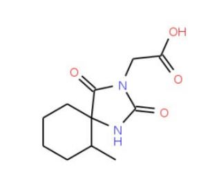 (6-Methyl-2,4-dioxo-1,3-diaza-spiro[4.5]dec-3-yl)-acetic acid - chemical structure image