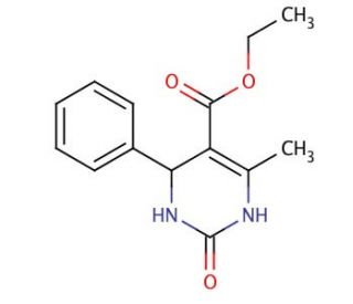 6-Methyl-2-oxo-4-phenyl-1,2,3,4-tetrahydro-pyrimidine-5-carboxylic Acid, Ethyl Ester (CAS 5395-36-8) - chemical structure ima