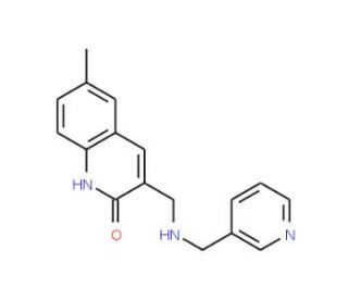 6-Methyl-3-{[(pyridin-3-ylmethyl)-amino]-methyl}-1H-quinolin-2-one - chemical structure image