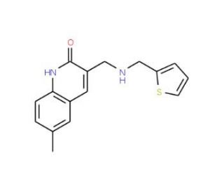 6-Methyl-3-{[(thiophen-2-ylmethyl)-amino]-methyl}-1H-quinolin-2-one - chemical structure image