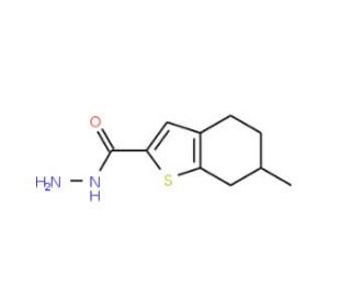 6-Methyl-4,5,6,7-tetrahydro-1-benzothiophene-2-carbohydrazide (CAS 956576-52-6) - chemical structure image
