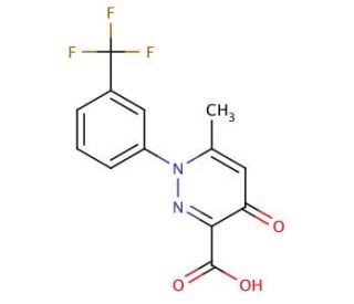 6-methyl-4-oxo-1-[3-(trifluoromethyl)phenyl]-1,4-dihydropyridazine-3-carboxylic acid - chemical structure image