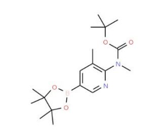 6-(N-Boc-methylamino)-5-methylpyridine-3-boronic acid pinacol ester (CAS 1032758-82-9) - chemical structure image