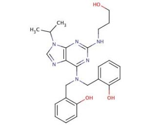 6-[N,N-Di(2-hydroxybenzyl)amino]-2-[(3-hydroxypropyl)amino]-9-isopropylpurne - chemical structure image