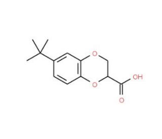 6-tert-Butyl-2,3-dihydro-benzo[1,4]dioxine-2-carboxylic acid (CAS 10410-29-4) - chemical structure image