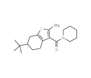 6-tert-Butyl-3-(piperidin-1-ylcarbonyl)-4,5,6,7-tetrahydro-1-benzothien-2-ylamine - chemical structure image