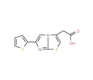 (6-thien-2-ylimidazo[2,1-b][1,3]thiazol-3-yl)acetic acid (CAS 878259-87-1) - chemical structure image