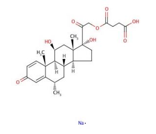 6&alpha;-Methylprednisolone 21-hemisuccinate sodium salt (CAS 2375-03-3) - chemical structure image