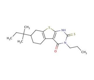 7-(1,1-Dimethyl-propyl)-2-mercapto-3-propyl-5,6,7,8-tetrahydro-3H-benzo[4,5]thieno[2,3-d]pyrimidin-4-one - chemical structure