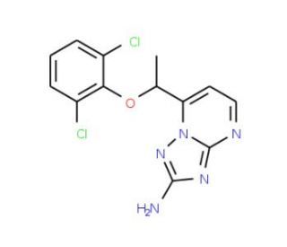 7-[1-(2,6-Dichlorophenoxy)ethyl][1,2,4]triazolo-[1,5-a]pyrimidin-2-amine - chemical structure image