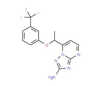 7-{1-[3-(Trifluoromethyl)phenoxy]ethyl}-[1,2,4]triazolo[1,5-a]pyrimidin-2-amine - chemical structure image