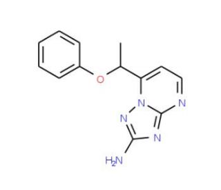 7-(1-Phenoxyethyl)[1,2,4]triazolo[1,5-a]pyrimidin-2-amine - chemical structure image