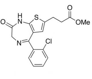 7-(2-Carbomethoxyethyl)-5-(2-chlorophenyl)-thieno-1,4-diazepin-2-one (CAS 100827-80-3) - chemical structure image