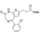 7-(2-Carbomethoxyethyl)-5-(2-chlorophenyl)-thieno-1,4-diazepin-2-one (CAS 100827-80-3) - chemical structure image