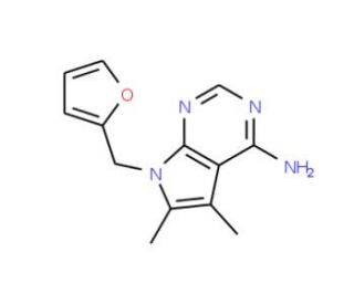 7-(2-furylmethyl)-5,6-dimethyl-7H-pyrrolo[2,3-d]pyrimidin-4-amine (CAS 103026-12-6) - chemical structure image