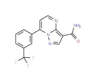 7-[3-(Trifluoromethyl)phenyl]pyrazolo[1,5-a]pyrimidine-3-carboxamide (CAS 115930-92-2) - chemical structure image