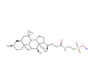 7,7-Azo-3-α,12-α-dihydroxytaurocholanic Acid Sodium Salt (CAS 72741-86-7) - chemical structure image
