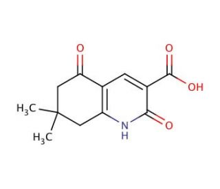 7,7-dimethyl-2,5-dioxo-1,2,5,6,7,8-hexahydroquinoline-3-carboxylic acid (CAS 106551-79-5) - chemical structure image
