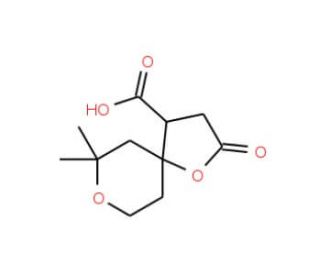 7,7-Dimethyl-2-oxo-1,8-dioxa-spiro[4.5]decane-4-carboxylic acid - chemical structure image