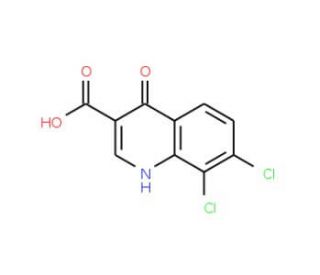 7,8-Dichloro-4-hydroxyquinoline-3-carboxylic acid (CAS 144061-33-6) - chemical structure image