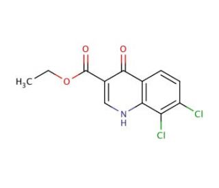 7,8-Dichloro-4-hydroxyquinoline-3-carboxylic acid ethyl ester (CAS 75001-53-5) - chemical structure image