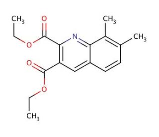 7,8-Dimethylquinoline-2,3-dicarboxylic acid diethyl ester (CAS 948290-10-6) - chemical structure image