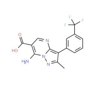 7-Amino-2-methyl-3-[3-(trifluoromethyl)phenyl]-pyrazolo[1,5-a]pyrimidine-6-carboxylic acid - chemical structure image