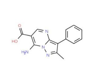 7-Amino-2-methyl-3-phenylpyrazolo-[1,5-a]pyrimidine-6-carboxylic acid - chemical structure image