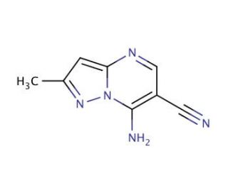 7-amino-2-methylpyrazolo[1,5-a]pyrimidine-6-carbonitrile (CAS 255389-59-4) - chemical structure image