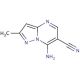 7-amino-2-methylpyrazolo[1,5-a]pyrimidine-6-carbonitrile (CAS 255389-59-4) - chemical structure image
