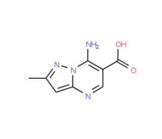 7-Amino-2-methylpyrazolo[1,5-a]pyrimidine-6-carboxylic acid (CAS 2627-59-0) - chemical structure image