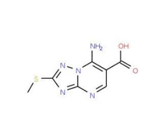 7-Amino-2-(methylsulfanyl)[1,2,4]triazolo-[1,5-a]pyrimidine-6-carboxylic acid (CAS 113967-71-8) - chemical structure image