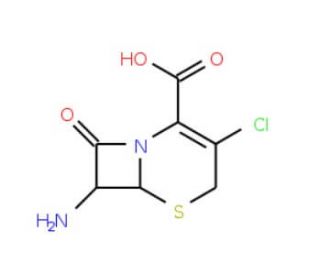 7-Amino-3-chloro-8-oxo-5-thia-1-aza-bicyclo-[4.2.0]oct-2-ene-2-carboxylic acid (CAS 53994-69-7) - chemical structure image