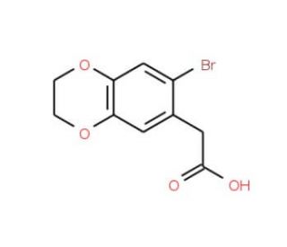 (7-bromo-2,3-dihydro-1,4-benzodioxin-6-yl)acetic acid (CAS 98947-00-3) - chemical structure image