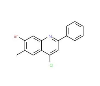 7-Bromo-4-chloro-6-methyl-2-phenylquinoline (CAS 1189106-69-1) - chemical structure image