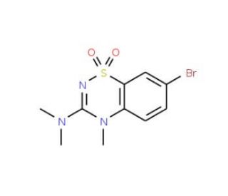7-Bromo-4-methyl-3-(dimethylamino)-4H-1,2,4-vhiadiazin-1,1-dioxide - chemical structure image