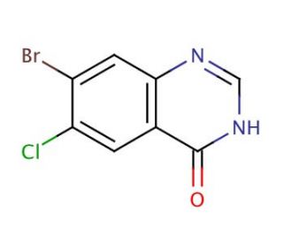 7-Bromo-6-chloro-4(3H)-quinazolinone (CAS 17518-98-8) - chemical structure image