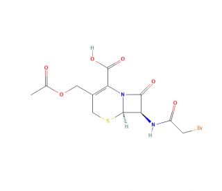 7-Bromoacetylaminocephalosporanic Acid (CAS 26973-80-8) - chemical structure image