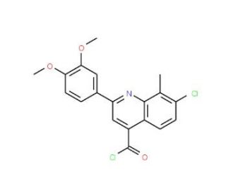 7-chloro-2-(3,4-dimethoxyphenyl)-8-methylquinoline-4-carbonyl chloride - chemical structure image