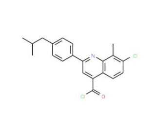 7-chloro-2-(4-isobutylphenyl)-8-methylquinoline-4-carbonyl chloride - chemical structure image